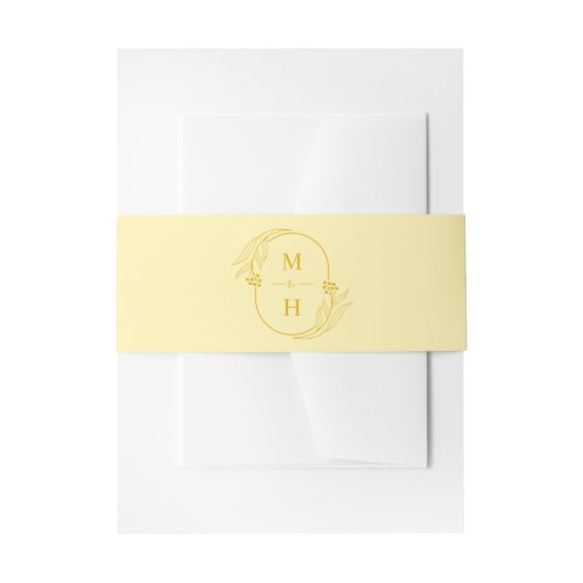 Bandeau De Faire-part Modern Monogram Butter Yellow Wedding (Devant example)