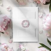 Bandeau De Faire-part Modern Pink Floral Wreath Wedding