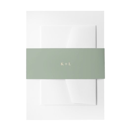 Bandeau De Faire-part Modern Sage Green Simple Monogram Wedding (Devant example)