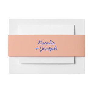 Bandeau De Faire-part Moderne Bleu coloré rétro Whimsical Gras Mariage