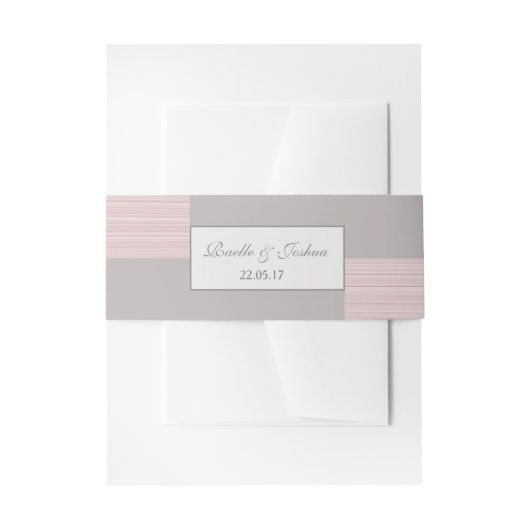 Bandeau De Faire-part Moderne chic rose vif blanc rayures gris mariage (Devant example)