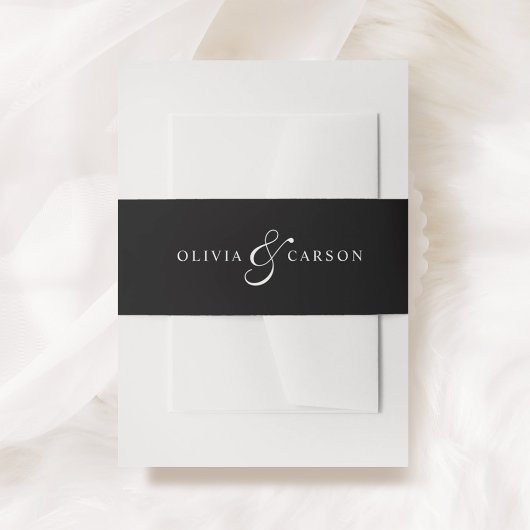 Bandeau De Faire-part Moderne Elegant Noir Blanc Personnalisé Monogramme