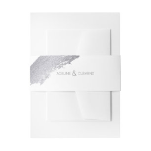 Bandeau De Faire-part Moderne Elegant Peinture Argent Mariage Bande de v