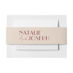 Bandeau De Faire-part Moderne Mariage Unique Fantaisie Rouge Profond