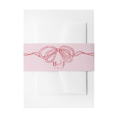 Bandeau De Faire-part Moderne Quirky Hand Draw Bow PINK & RED Mariage (Devant example)
