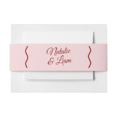 Bandeau De Faire-part Moderne rose rouge rétro Funky Bold Mariage unique (Devant Example)