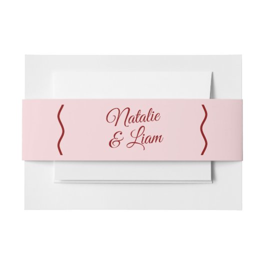 Bandeau De Faire-part Moderne rose rouge rétro Funky Bold Mariage unique (Devant Example)