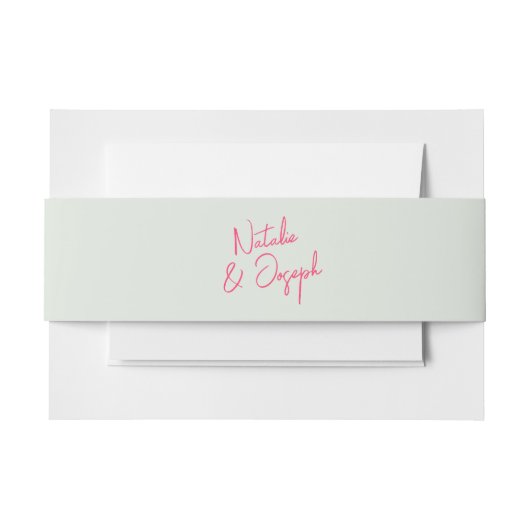 Bandeau De Faire-part Moderne rose vert rétro Whimsical Mariage lumineux (Devant Example)