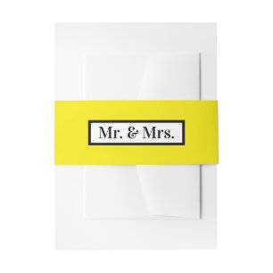 Bandeau De Faire-part Moderne Simple Rétro Jaune M + Mme