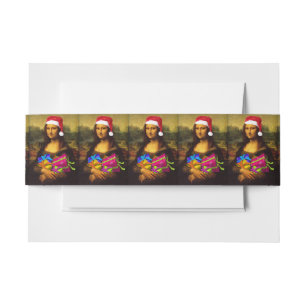 Bandeau De Faire-part Mona Lisa Arrive Comme Père Noël