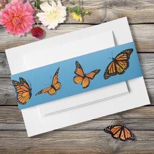 Bandeau De Faire-part Monarque Papillon bleu Ombre