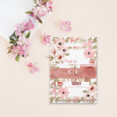 Bandeau De Faire-part Monogram Initials Blush Floral Wedding 