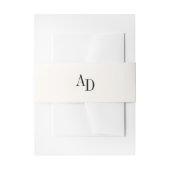 Bandeau De Faire-part Monogram initials elegant ivory black wedding (Devant example)
