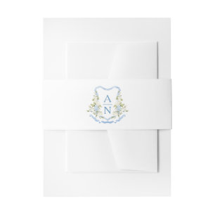 Bandeau De Faire-part Monogramme au blason d'hortensia bleu