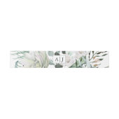 Bandeau De Faire-part Monogramme avec Mariage floral blanc (Plat)