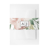 Bandeau De Faire-part Monogramme avec Mariage floral transparent (Devant example)