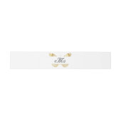 Bandeau De Faire-part monogramme blanc de papillon d'or mariage (Plat)