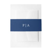 Monogramme Bleu Marine Mariage Simple