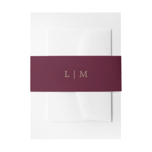 Bandeau De Faire-part Monogramme bordeaux simple Mariage élégant minimal