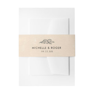 Bandeau De Faire-part monogramme botanique aquarelle pastel Mariage
