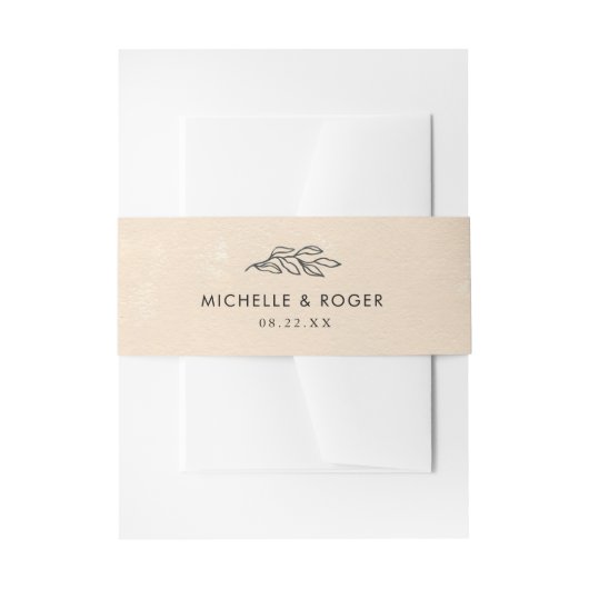 Bandeau De Faire-part monogramme botanique pastel aquarelle Mariage (Devant example)