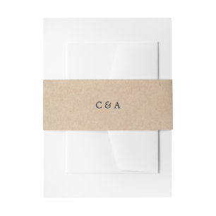 Bandeau De Faire-part Monogramme Brown simple Mariage rustique