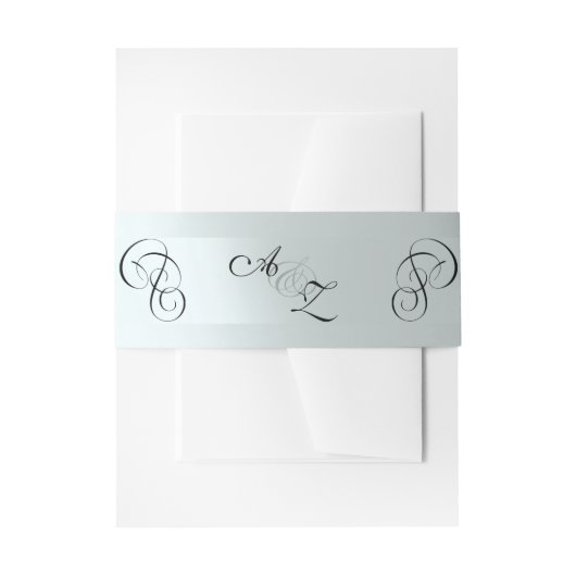 Bandeau De Faire-part Monogramme calligraphié - Argent (Devant example)