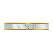 Bandeau De Faire-part Monogramme calligraphié - Or/Argent (Plat)