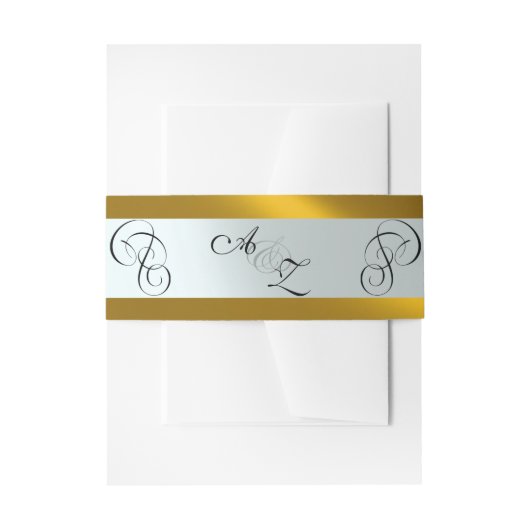 Bandeau De Faire-part Monogramme calligraphié - Or/Argent (Devant example)