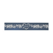 Bandeau De Faire-part Monogramme cardiaque et Parties scintillant sur bl (Plat)