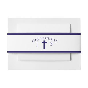 Bandeau De Faire-part Monogramme catholique intemporel