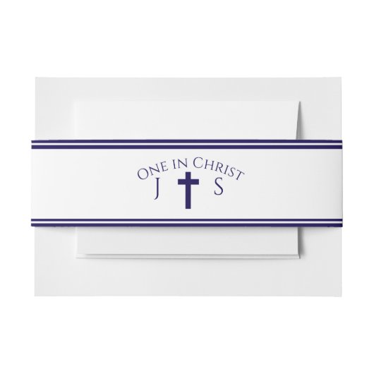 Bandeau De Faire-part Monogramme catholique intemporel (Devant Example)