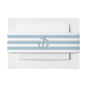 Bandeau De Faire-part Monogramme d'Ancre Parties scintillant Blue Stripe