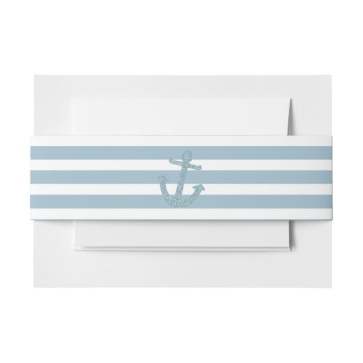 Bandeau De Faire-part Monogramme d'Ancre Parties scintillant Blue Stripe (Devant Example)