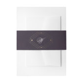 Bandeau De Faire-part Monogramme de calligraphie violette classique Gold (Devant example)