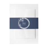 Bandeau De Faire-part Monogramme de couronne Mariage bleu blanc (Devant example)
