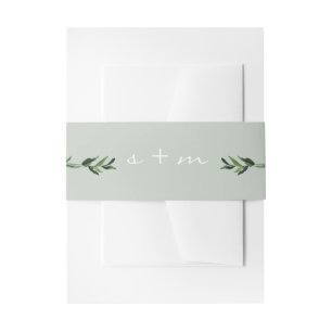 Bandeau De Faire-part Monogramme de feuillage feuillus Simple Modernisat
