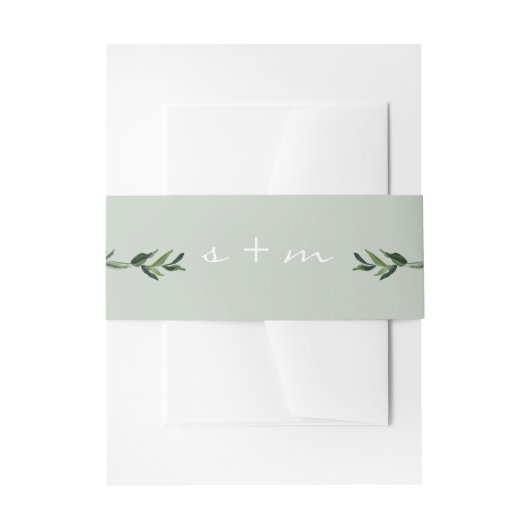 Bandeau De Faire-part Monogramme de feuillage feuillus Simple Modernisat (Devant example)