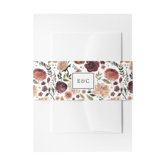 Bandeau De Faire-part Monogramme de fleur rustique (Devant example)