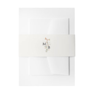 Bandeau De Faire-part Monogramme de mariage aux fleurs sauvages rustique
