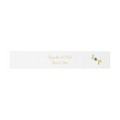 Bandeau De Faire-part Monogramme de mariage blanc or (Plat)
