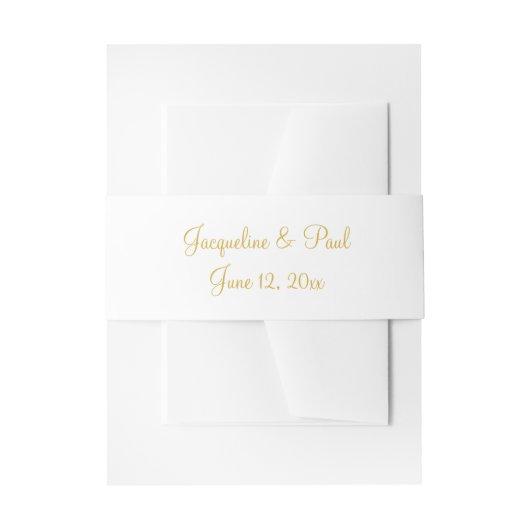 Bandeau De Faire-part Monogramme de mariage blanc or (Devant example)