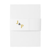 Bandeau De Faire-part Monogramme de mariage blanc or (Dos Example)