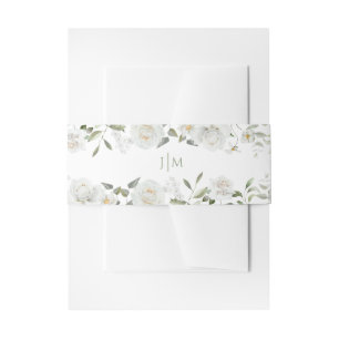 Bandeau De Faire-part Monogramme de mariage chic floral verdure botaniqu