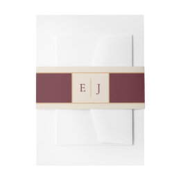 Bandeau De Faire-part Monogramme de mariage de vignoble en ivoire de Bou
