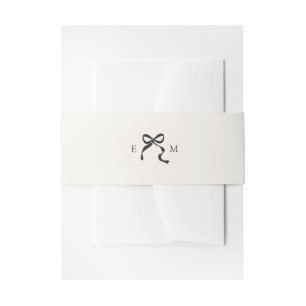 Bandeau De Faire-part Monogramme de mariage élégant à nœud minimaliste