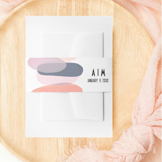 Bandeau De Faire-part Monogramme de Mariage gras et rose et violet Edgy