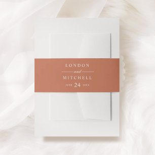 Bandeau De Faire-part Monogramme de mariage orange terracotta élégant cl