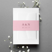 Bandeau De Faire-part Monogramme de Mariage rose et prune