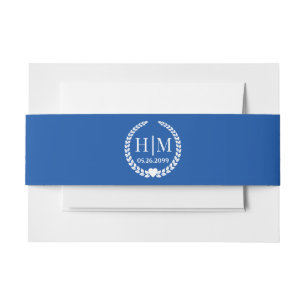 Bandeau De Faire-part Monogramme de mariée et de chambre simple et éléga